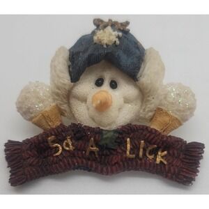 Boyds Bears Winter Holiday Snowman "5¢ a Lick" Snowcone‎ Brooch Pin